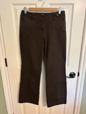 Ann Taylor Dark Brown Boot-Cut Pants - Curvy Fit